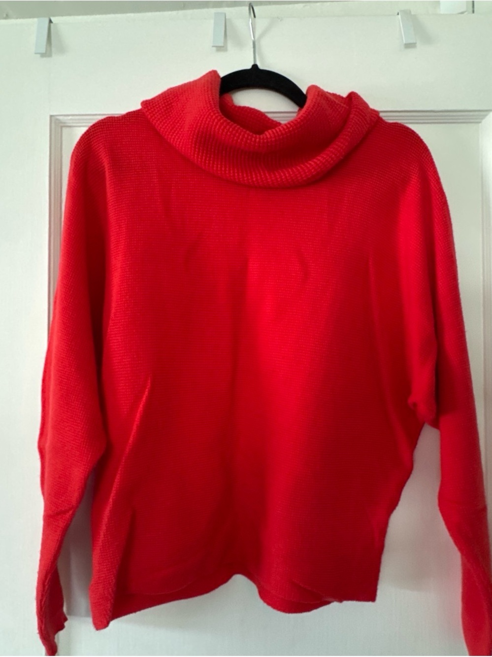 Cyrus Bright Red Cowl Neck Sweater